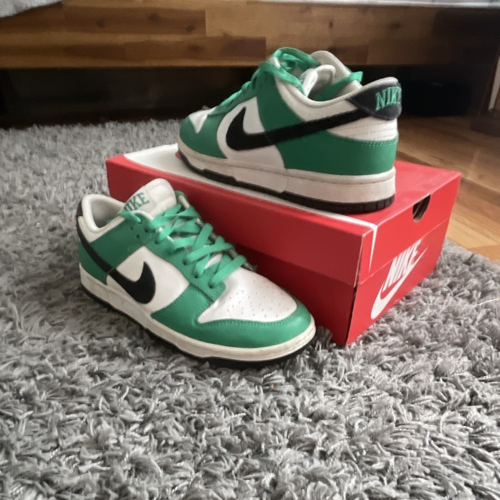 Nike Dunk Low Men’s Colorblock Low Top Lace-Up Sneakers Green/White/Black