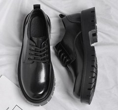 British Mens Lace Up Thick Sole Oxfords Casual Dress Prom Creeper Business Shoes