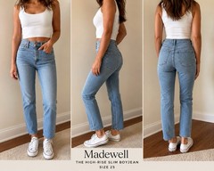 Madewell Womens Jeans Size 25 Blue Denim The High Rise Slim Boyjean