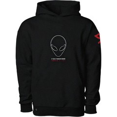Riley Martin Hoodie Mens Black Alien Graphic Heavyweight Pullover Streetwear