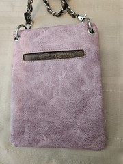 Women’s Pink Embroidered Studded Crossbody Bag Chain Strap Snap