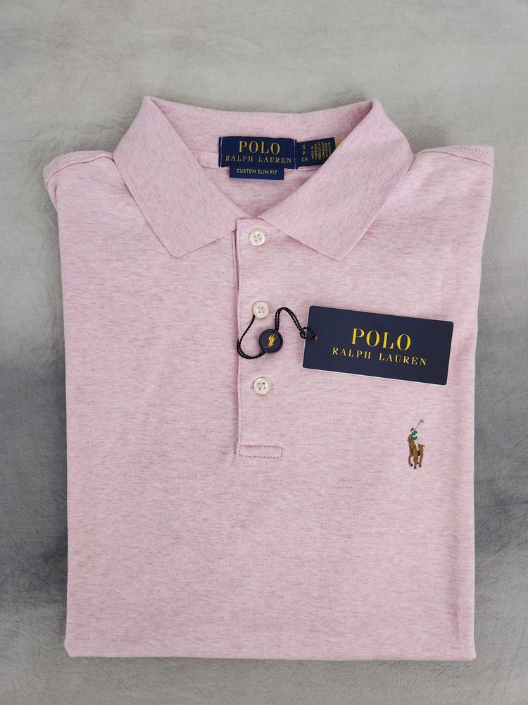 Polo Ralph Lauren Custom Slim Fit Soft Touch Pink Polo Shirt Men’s Size Small
