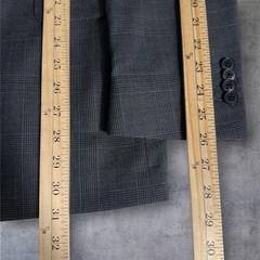 JOSEPH ABBOUD Men Double Breasted Blazer Sport Coat Jacket 38 Gray Italian Wool