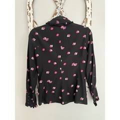 Rebecca Taylor Floriana Stretch Floral Blouse Silk Blend Size 4