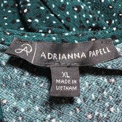 NEW Adrianna Papell Green Dot Peasant Blouse Bracelet Length Sleeves Women’s XL