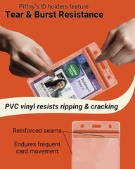 Clear ID Holder for Lanyard – ID Card Holder Waterproof (Inches, 2.25 x 3.5 Vert