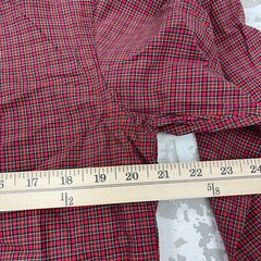 Ralph Lauren Shirt Men 15.5 34 Red Blue Button Up Custom Fit Plaid Dress Poplin