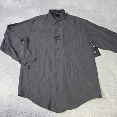 Claiborne Mens L Button Down Shirt Gray 100% Silk Herringbone MERU0862 NWT