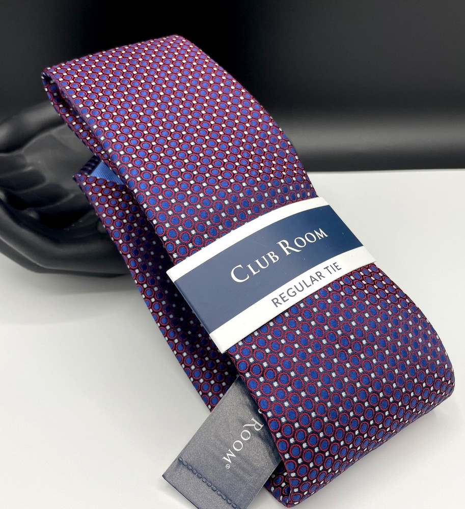 CLUB ROOM Men’s Regular Tie ~ Coral ~ Medovie Dot ~ NEW MSRP: $55.