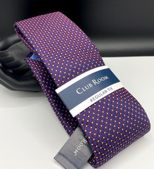 CLUB ROOM Men’s Regular Tie ~ Coral ~ Medovie Dot ~ NEW MSRP: $55.