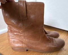 FRYE Brown Leather Slip-On Ankle Bootie Boots Women’s US 8.5 M 3479261-CAM