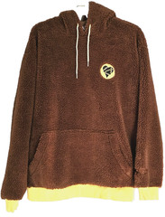 RWBY Hoodie Mens 2XL Brown Sherpa Fleece Bunny Ears Anime Cosplay Pullover