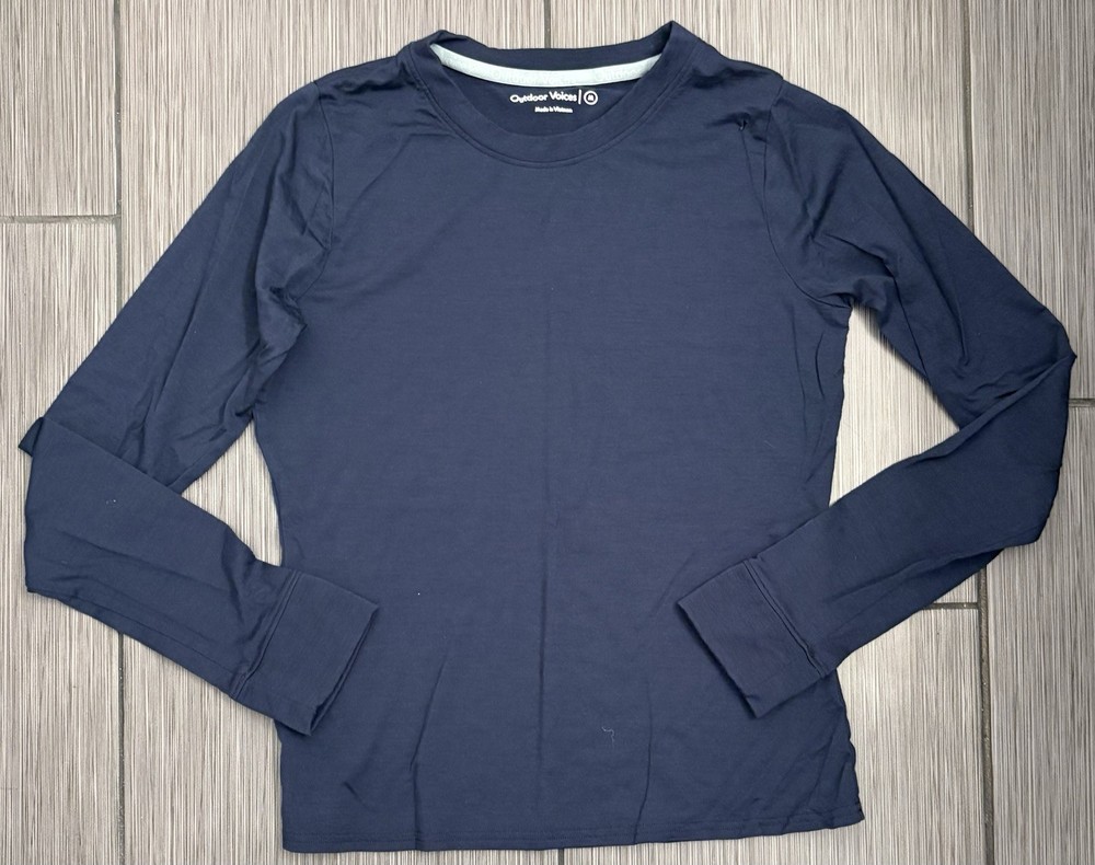 Outdoor Voices Long Sleeve Performance T-shirt Navy Blue Women’s Medium Base