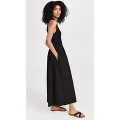 Stateside Structured Poplin Mixed Media Mock Neck Dress Size XS