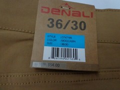 DENALI Moccasin Brown Tech Fabric Stretch Pants NWT 36 /30 MSRP $54