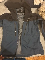 Arc’teryx SV Men’s Hooded Shell Jacket Zip Zipped Pockets Blue/Black M