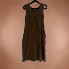 Crea Concept Asymmetric Seam Tank Midi Dress Earth Brown EU 40 US 8 M Lagenlook