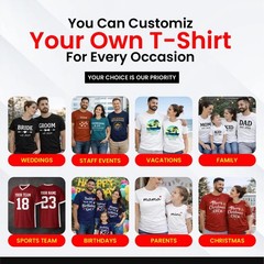 Personalized T-Shirt Custom Photo Text Logo Gift Unisex Cotton S-3XL Fast Ship