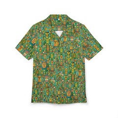 Retro Tiki Art Hawaiian Shirt: Luau Apparel Button-Down