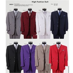 Fashion suit 3 Button, Vest , Double Vent Length 35″ Design by Milano Moda 905V