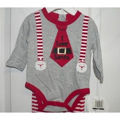 Koala Baby Boys Long Sleeve ” I Love Santa” 2 Piece Set 3-6Months MSRP $20