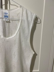 vintage BHS white vest wide strap, to fit bust 32-48″