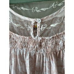 Mudd Baby Doll Shirt with Embroidered Collar and Elasticized waist Size XL