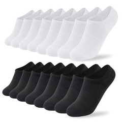 No Show Socks Womens 8 Pairs Non Slip Low Cut Ankle 6-9 4black,4white(8 Pairs)