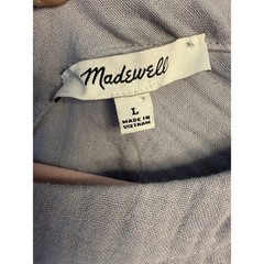 Madewell Muslin Gauze Reversible Button Back Top NE240 Blue Grey Womens L NWT