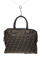 FENDI Zucca Pattern Handbag Canvas BRW Allover