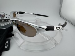 OAKLEY HALF JACKET 1.0 POLISHED ALUMINIUM W/ TITANIUM IRIDIUM SUNGLASSES 12-655