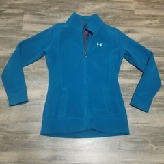 Under Armour Performance Fleece Jacket Womens Size Small Blue Green Basic Layer