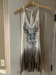 Gimmicks Bke Womens Tank Top Size Small Boho Floral Beach Embroidered Ombre Mesh