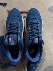 ASICS Gel-Kayano Men’s Lace-Up Low Top Running Sneakers Blue Orange White