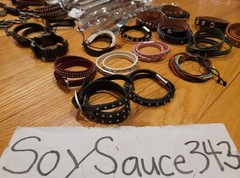 WHOLESALE LOT GENUINE LEATHER WRAP BRACELETS RANDOM MIXED CUFF BANGLE US SELLER