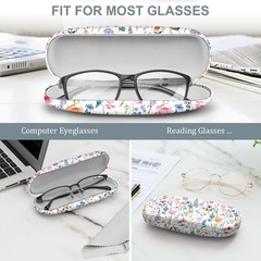FINTIE Hard Shell Eyeglasses Case, Portable Protective Small, Flower Fantasy