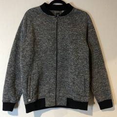 Howe Men’s Front Zip Bomber Jacket Black & Grey Men’s Size Large