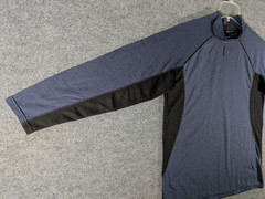 Spyder Active Mock Neck Shirt Mens Large Blue Black Long Sleeve Athletic