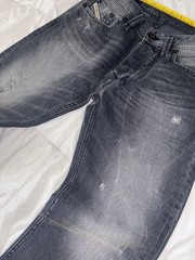 Diesel Larkee 2000’s Straight Jeans Men’s W28 L32 Grey Wash Distressed