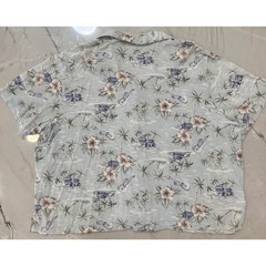 Erika II & Co Womens 3X Tropical Hawaiian Shirt Sage Green Cotton Rayon Blend 79