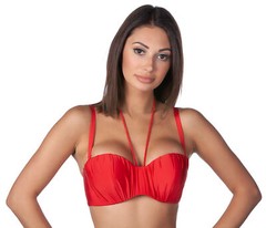 Panache Women’s Marina Underwire Bandeau Molded Ruched Swim Bikini Top
