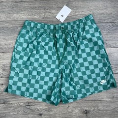 Nike Shorts Sz Large Mens Malachite Green White Club Flow Checkers $60