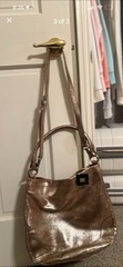 Frye Melissa Leather Purse Bag Metallic Goldish Pink