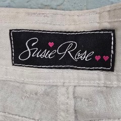 Susie Rose Linen Blend Pants Juniors 13 Cream Straight Leg Casual Summer Coastal