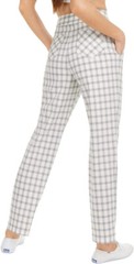 Danielle Bernstein Womens Woven Plaid Dress Pants Black-Ivory 6