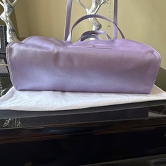 Telfar Large Purple Shopping Tote Bag Logo Matte Finish Shoulder Strap Dust Bag