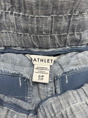 Athleta Cabo Linen Jogger Pants Sz 2 Chambray Blue 100% Linen Coastal Athleisure