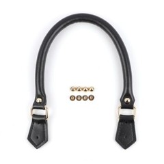 Black Natural Leather Replacement Straps Handles Fits Neverfull Large Tote Bag
