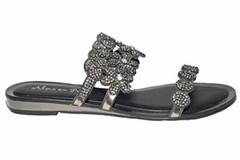 Alma En Pena 637 Italian women black slide with swarovsky elements