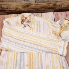 Tommy Bahama Men’s 100% Linen Shirt Size XL Short Sleeve Muti Striped